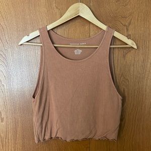 American Eagle Cropped Ribbed Tank Top